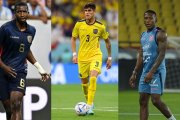 Willian Pacho, Piero Hincapié y Pervis Estupiñán defensas de Ecuador.