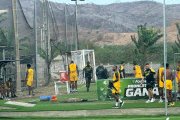 La plantilla de Barcelona SC realizó su primer entrenamiento en Manta.