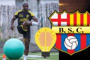Felipe Caicedo en la pretemporada con Barcelona en Manta.