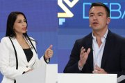 Luisa González, candidata a la presidencia de Ecuador por el correísmo y Daniel Noboa, candidato y presidente de Ecuador.