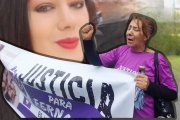 Piedad Rodríguez, madre de María Fernanda López, llora mientras pide justicia por el crimen de su hija.