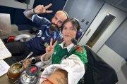 Marc Crosas y Lola del Carril en una reciente selfie en un estudio de grabación.