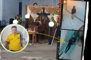 Una cámara de seguridad del restaurante captó el crimen del guardia en Santo Domingo.