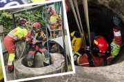 El rescate del adulto mayor estuvo a cargo del Cuerpo de Bomberos de Quito, el lunes 21 de julio de 2025.