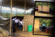 En el cantón Eloy Alfaro, por daños en una escuela, decenas de alumnos tienen clases en aulas improvisadas.