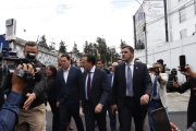 Los alcaldes de Quito, Guayaquil y Cuenca ingresan a reunión con el Gobierno por visita de Marco Rubio a Ecuador.