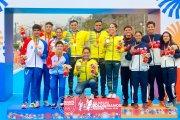 La delegación de deportistas ecuatorianos se llevó el oro sudamericano en Triatlón.