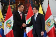 José Jerí, Presidente de Perú y Daniel Noboa, Presidente de Ecuador, reunidos en Quito.