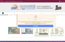 Captura de pantalla. Así se muestra el portal web para el voto telemático.