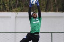 Pedro Ortiz, durante un entrenamiento de Emelec.