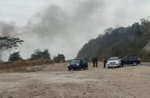 Policías realizaron una detonación controlada en una zona baldía.