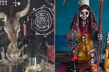 Estos dos altares de la Santa Muerte fueron hayados en sitios donde se reúnen criminales según las autoridades.
