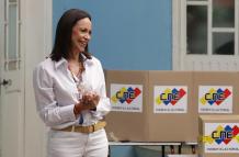 La líder de la oposición venezolana votó en Caracas.