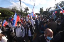 Manifestaciones de personas en contra de Jorge Yunda.