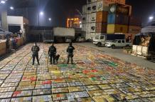 Casi 7 toneladas de droga se incautó en el puerto de Guayaquil.