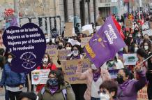 Empezaron las marchas por la conmemoración del Día de la Mujer.