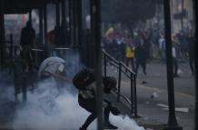 La protestas avanzaron hasta la Universidad Central.