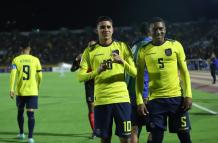 Kendry Paéz durante la celebración del gol.