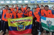 La selección de Ecuador de futsal sub 17 que está jugando en Paraguay.