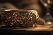 brazalete-oro-sienta-sobre-mesa-habitacion-oscura