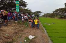 En un sembrío de arroz quedó el cadáver de un hombre.