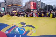 Hinchas de Ecuador en Buenos Aires.