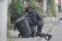 En este sector la Policía realizó encontró un taco de dinamita.