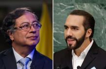 El presidente de Colombia, Gustavo Petro, y su homólogo salvadoreño, Nayib Bukele.