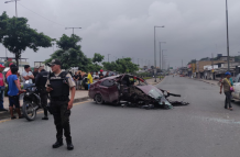 El accidente se produjo en la vía Perimetral.