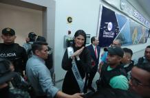 La reina de belleza llegó a Ecuador.