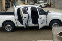 Los guardias iban en una camioneta, detrás del camión que transportaba las bebidas.