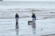 El petróleo afectó gran parte del turismo en la playa Las Palmas.