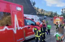 Accidente en la vía Pifo Papallacta.