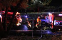 Incendio forestal en vía costa