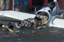 Así quedó la avioneta accidentada en La Libertad.