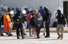 Los sospechosos fueron presentados en las intalaciones del cuartel modelo.