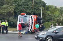 El bus cubría la ruta Portoviejo - Guayaquil.