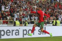 Cristiano Ronaldo celebra un gol con Portugal.