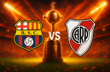 Barcelona Sc recibe a River Plate por Copa Libertadores.
