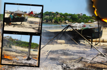 cabañas incendiadas en Ayangue