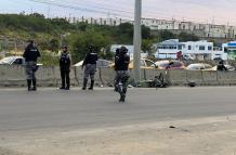 En la escena del crimen quedaron dispersos múltiples indicios balísticos, en Manta.