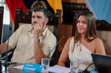 El alcalde Aquiles Álvarez y la vicealcaldesa Tatiana Coronel.