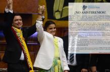 posesión de Daniel Noboa y María José Pinto