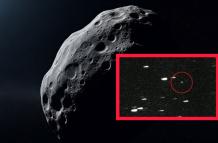 En la imagen (recuadro) se observa una foto real del cuerpo interestelar mientras se aproxima.