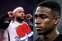 Depay y Félix Torres tuvieron un encontró en el entrenamiento.