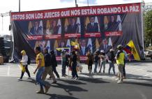 La marcha empezará cuando el presidentw Noboa llegue al lugar.