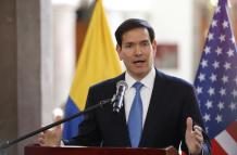 Marco Rubio en su intervención durante rueda de prensa en Ecuador.