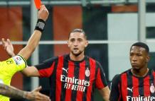 pervis estupiñán milan  tarjeta roja