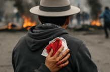 Edison Muenala, herido en las protestas de Otavalo.