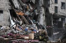 Edificio destruido tras el bombardeo ruso